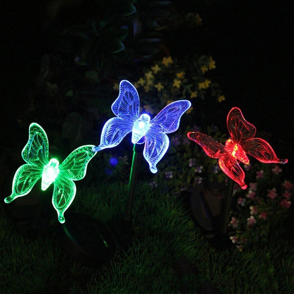 Solar Garden Lights - Colorful Dragonfly, Butterfly, and Bird Designs
