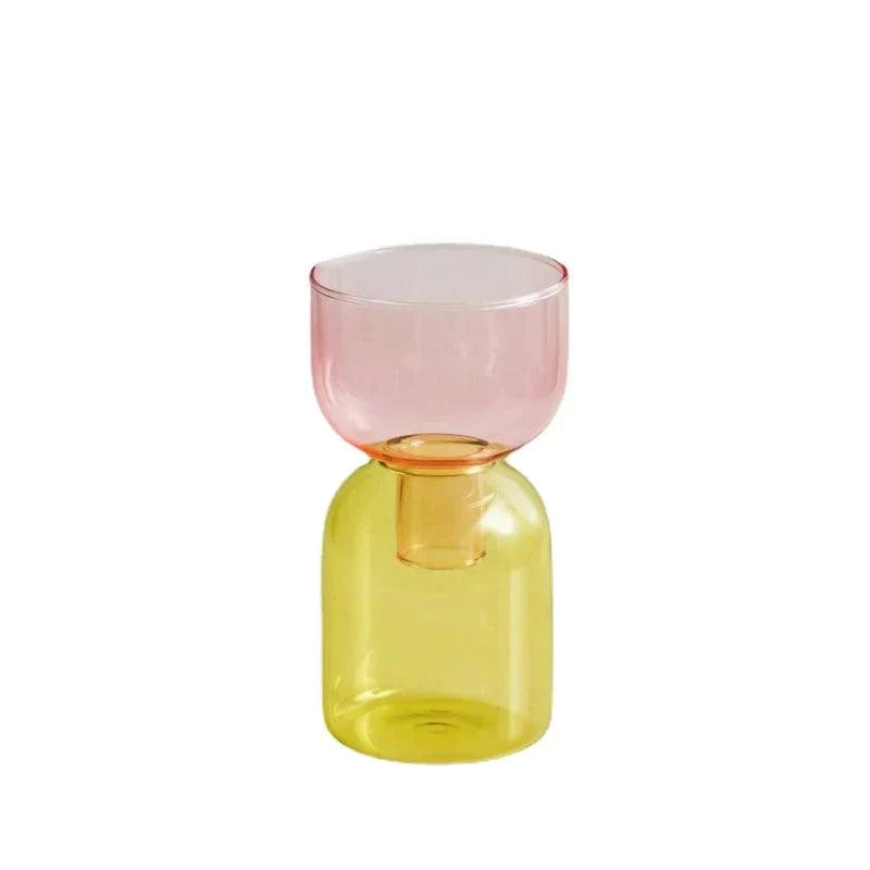 Colorful Glass Bottletop Mini Vases for Hydroponics
