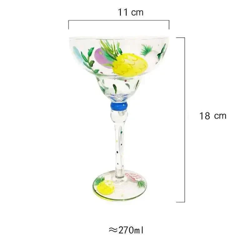 Colorful Lead-Free Glass Margarita Cocktail Glass