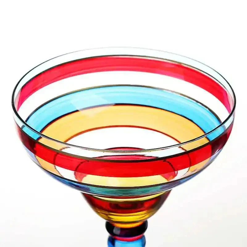 Colorful Lead-Free Glass Margarita Cocktail Glass