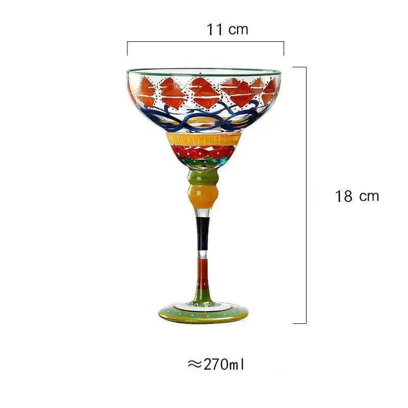 Colorful Lead-Free Glass Margarita Cocktail Glass