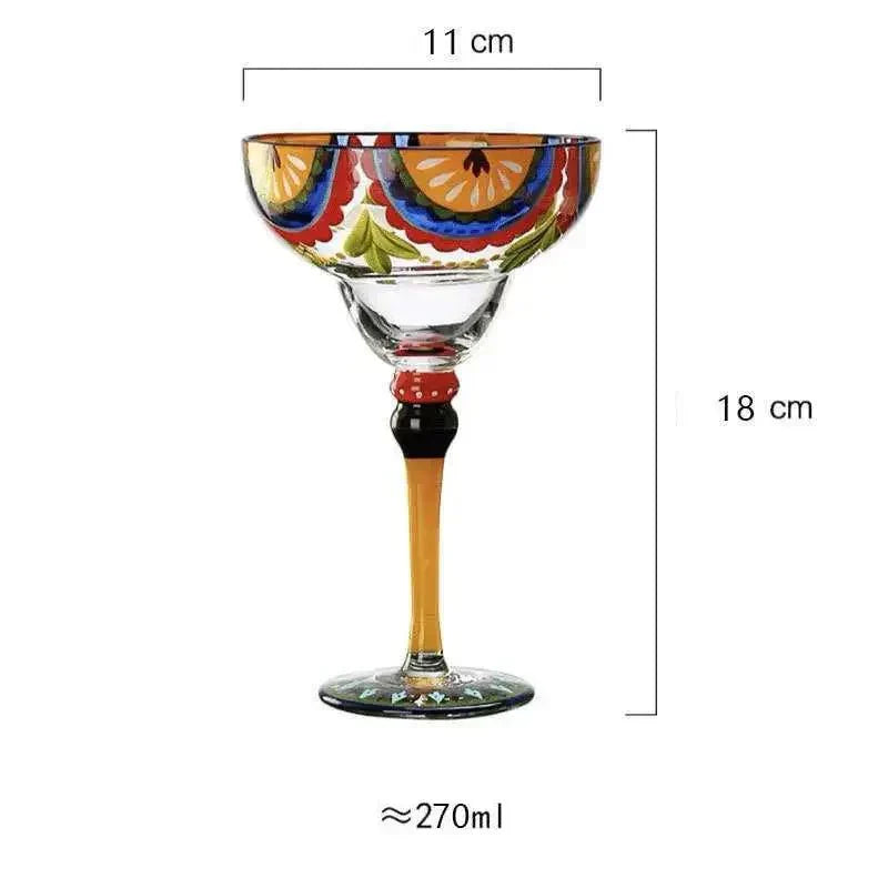 Colorful Lead-Free Margarita Cocktail Glass - Eco-Friendly Round Drinkware