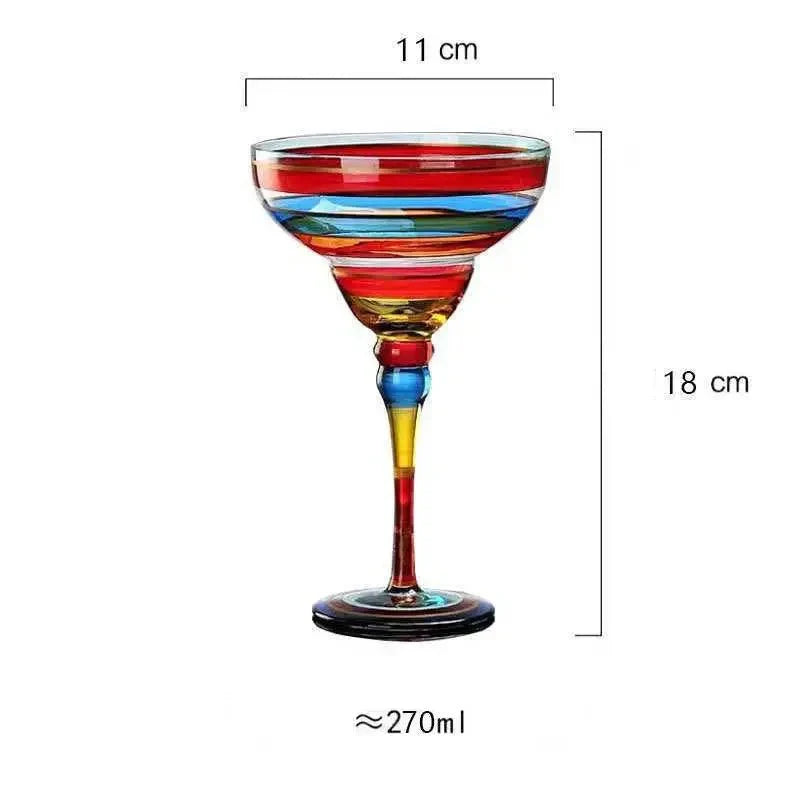 Colorful Lead-Free Margarita Cocktail Glass 7.1 Inch