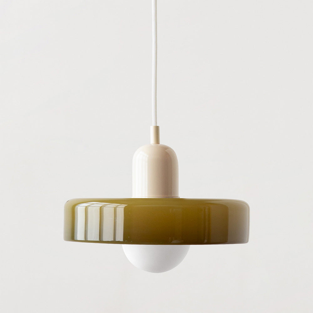 Stained Glass Pendant Lamp in Bauhaus Style