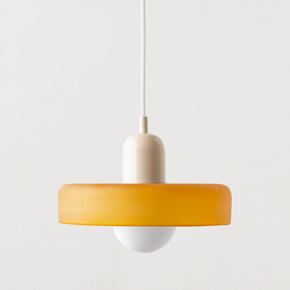 Stained Glass Pendant Lamp in Bauhaus Style