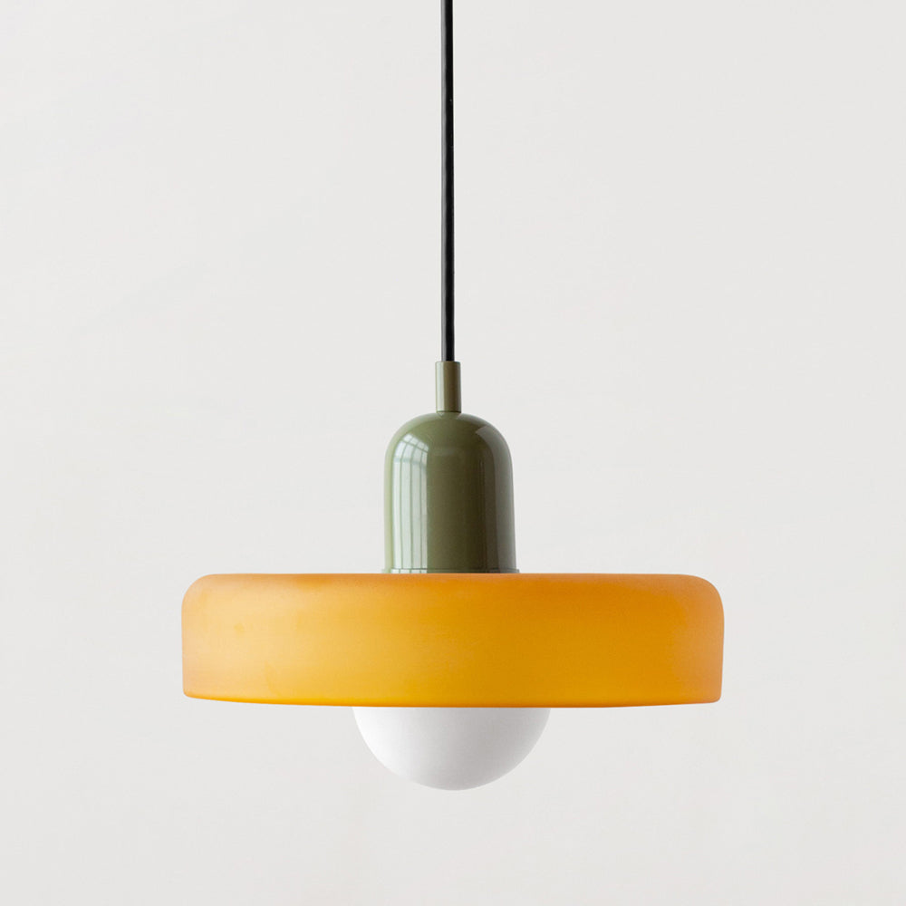 Stained Glass Pendant Lamp in Bauhaus Style