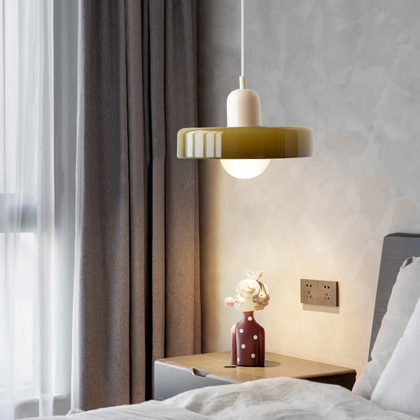 Stained Glass Pendant Lamp in Bauhaus Style