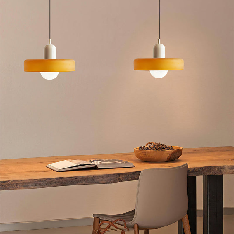 Stained Glass Pendant Lamp in Bauhaus Style