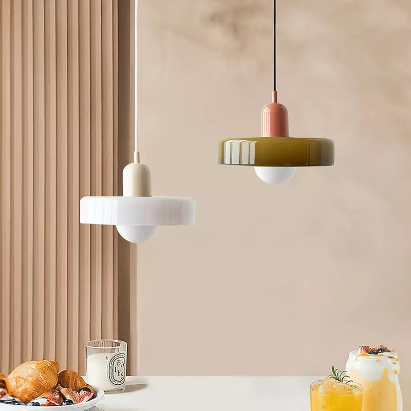Stained Glass Pendant Lamp in Bauhaus Style
