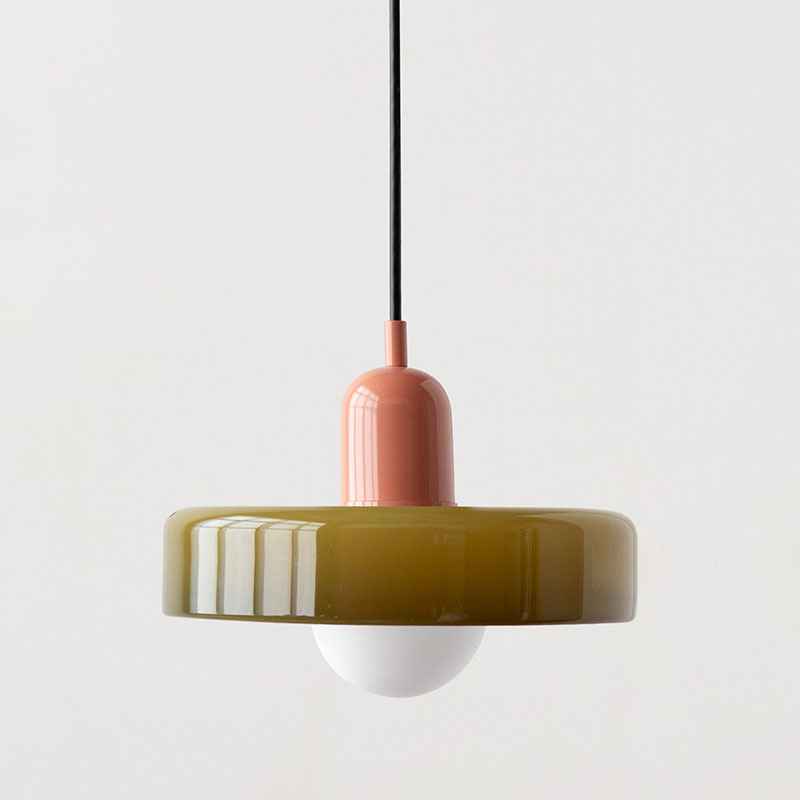 Stained Glass Pendant Lamp in Bauhaus Style