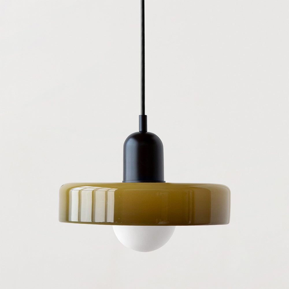 Stained Glass Pendant Lamp in Bauhaus Style