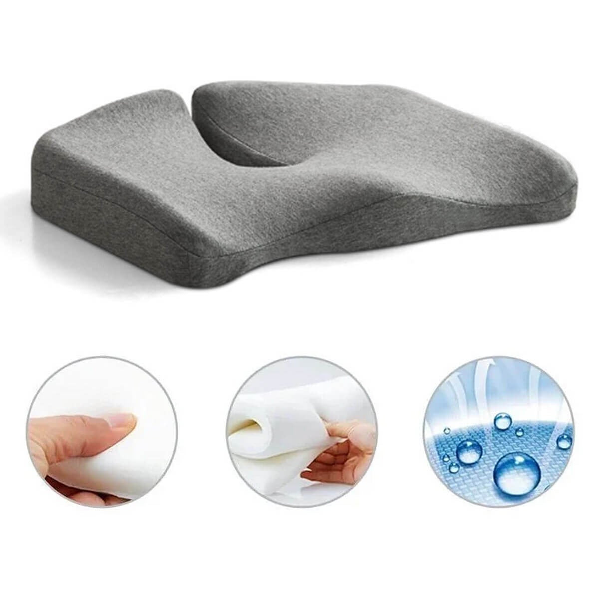 Ergonomic Memory Foam Seat Cushion for Back Pain Relief