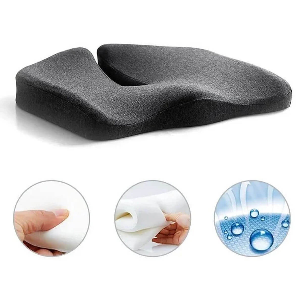 Ergonomic Memory Foam Seat Cushion for Back Pain Relief