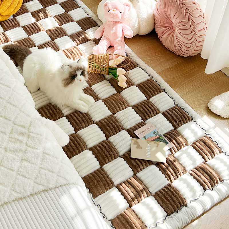 Premium Polypropylene-Cotton Sofa Cover with Anti-Slip Base