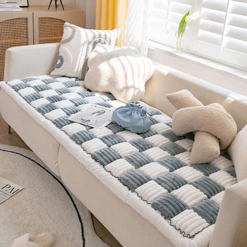 Premium Polypropylene-Cotton Sofa Cover with Anti-Slip Base