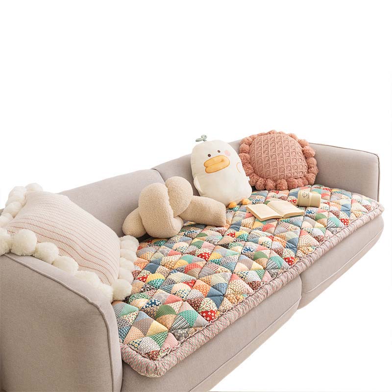 Premium Polypropylene-Cotton Sofa Cover with Anti-Slip Base