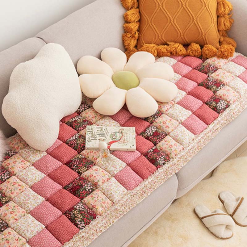 Premium Polypropylene-Cotton Sofa Cover with Anti-Slip Base