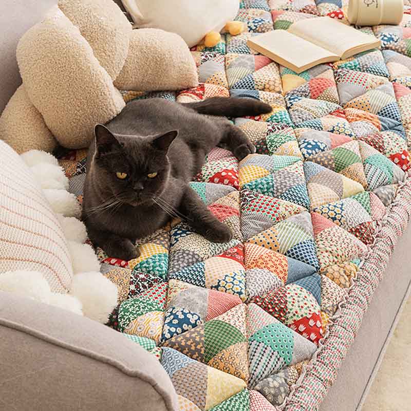 Premium Polypropylene-Cotton Sofa Cover with Anti-Slip Base