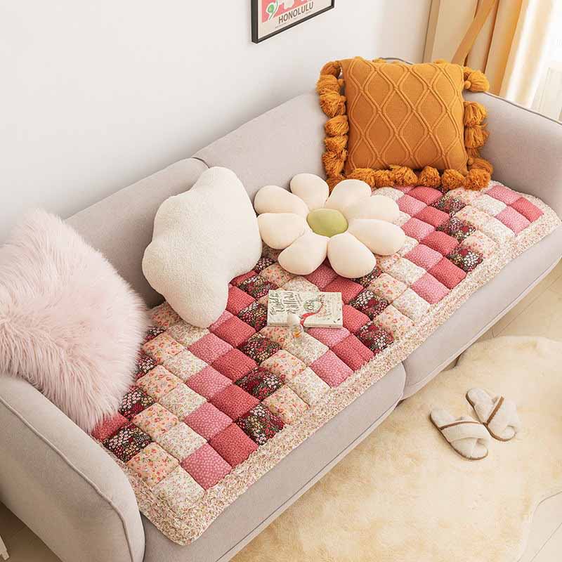 Premium Polypropylene-Cotton Sofa Cover with Anti-Slip Base