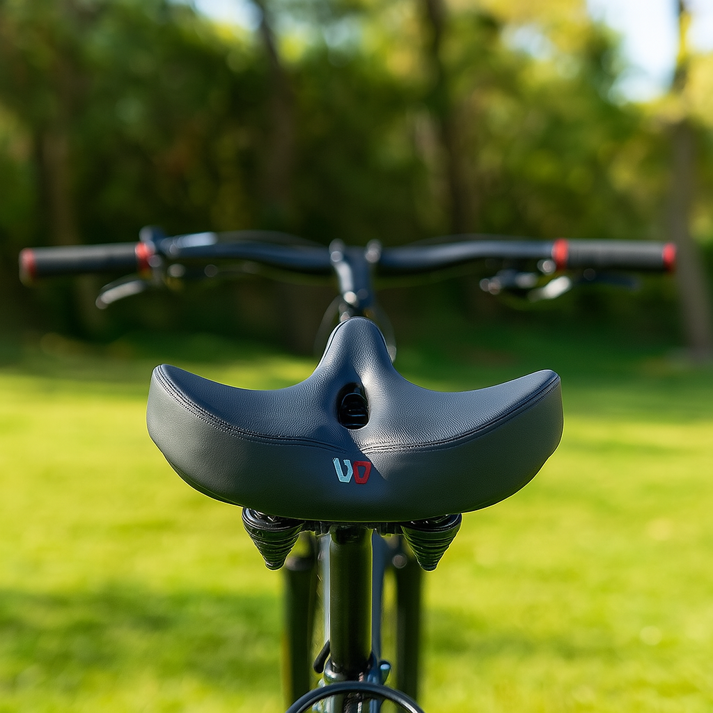 Ergonomic Bicycle Seat with Pressure Relief and Ventilation Channel
