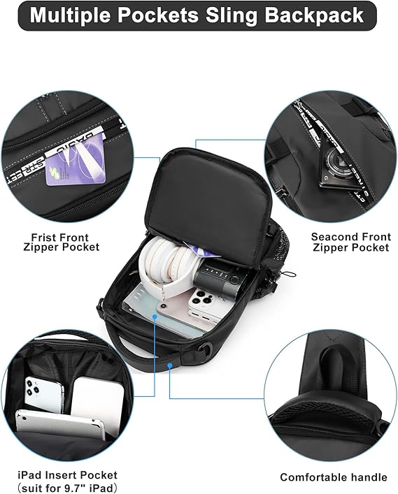 Lightweight Compact Crossbody Sling Backpack