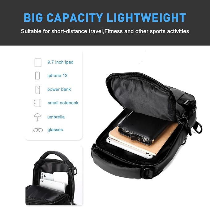 Lightweight Compact Crossbody Sling Backpack