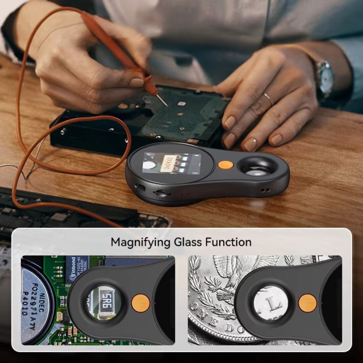 500x Digital Magnifying Glass with Camera and PC Compatibility