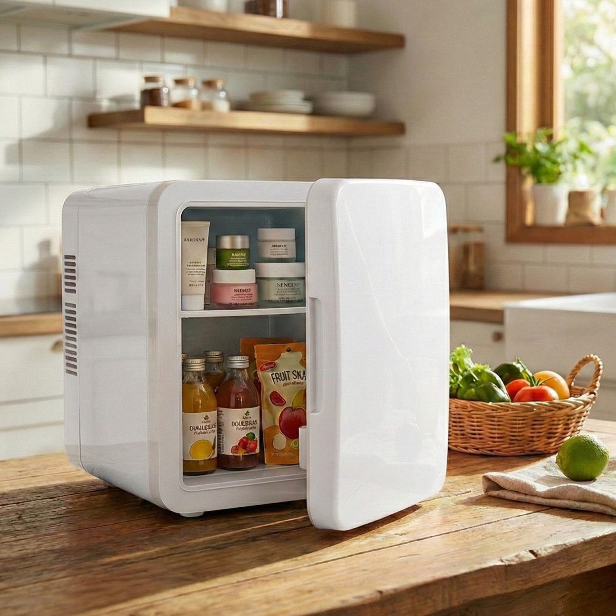 USB Mini Fridge with Freezer Compartment for Desk and Travel