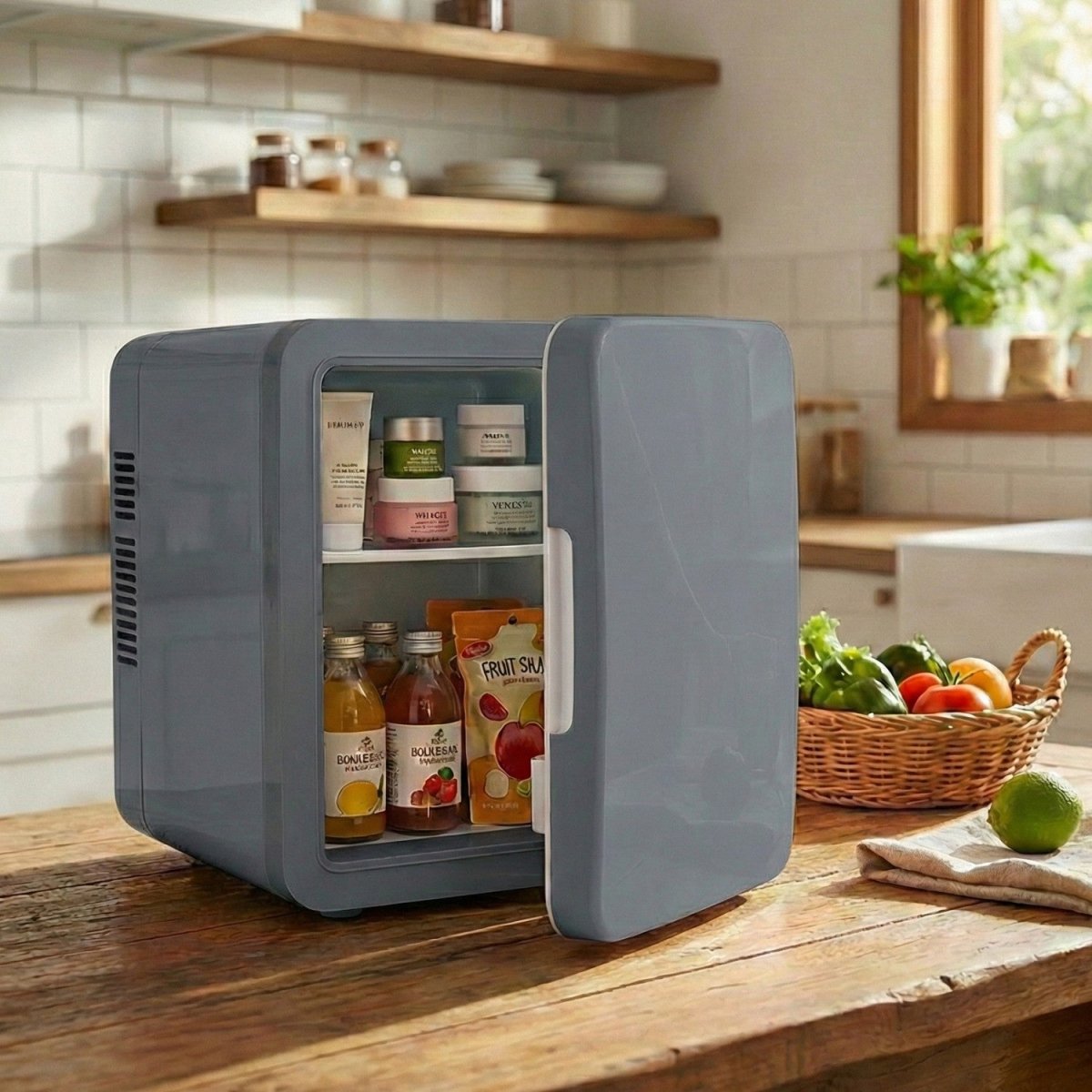 USB Mini Fridge with Freezer Compartment for Desk and Travel