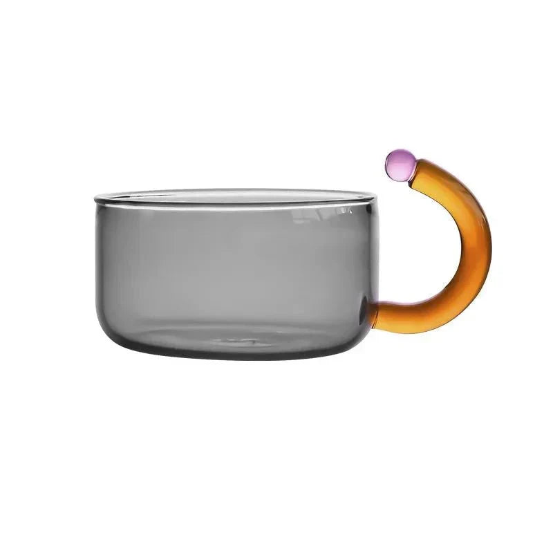 Contrasting Color Glass Teapot and Cup Set