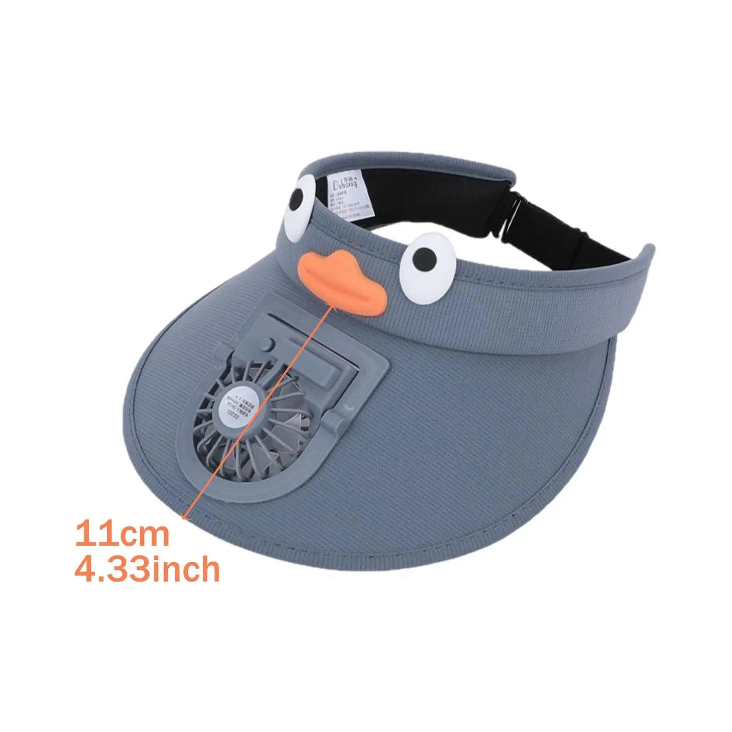 Children's Sun Visor Hat with Cooling Fan