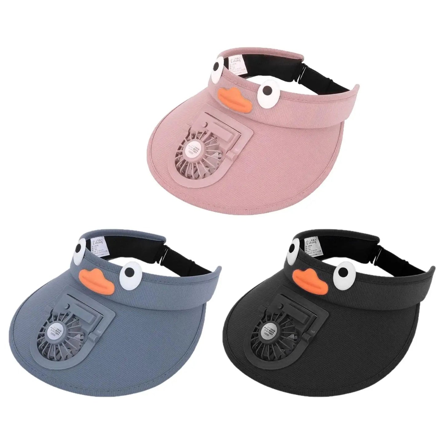 Children's Sun Visor Hat with Cooling Fan