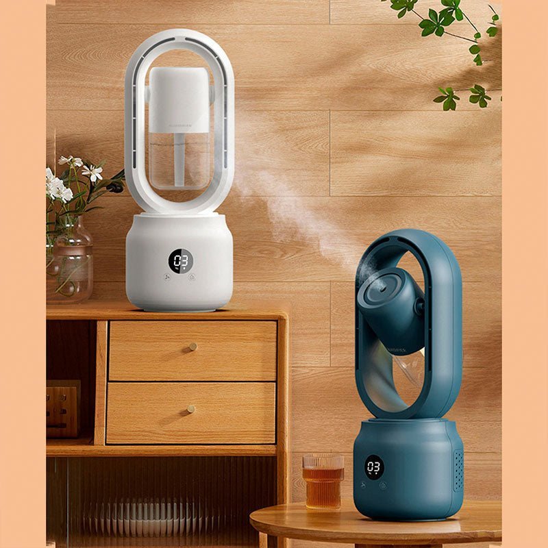 Portable Bladeless Fan with Humidifier and Night Light