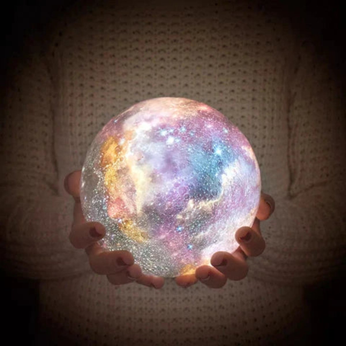 Multicolor 3D Moon Lamp with Remote Control