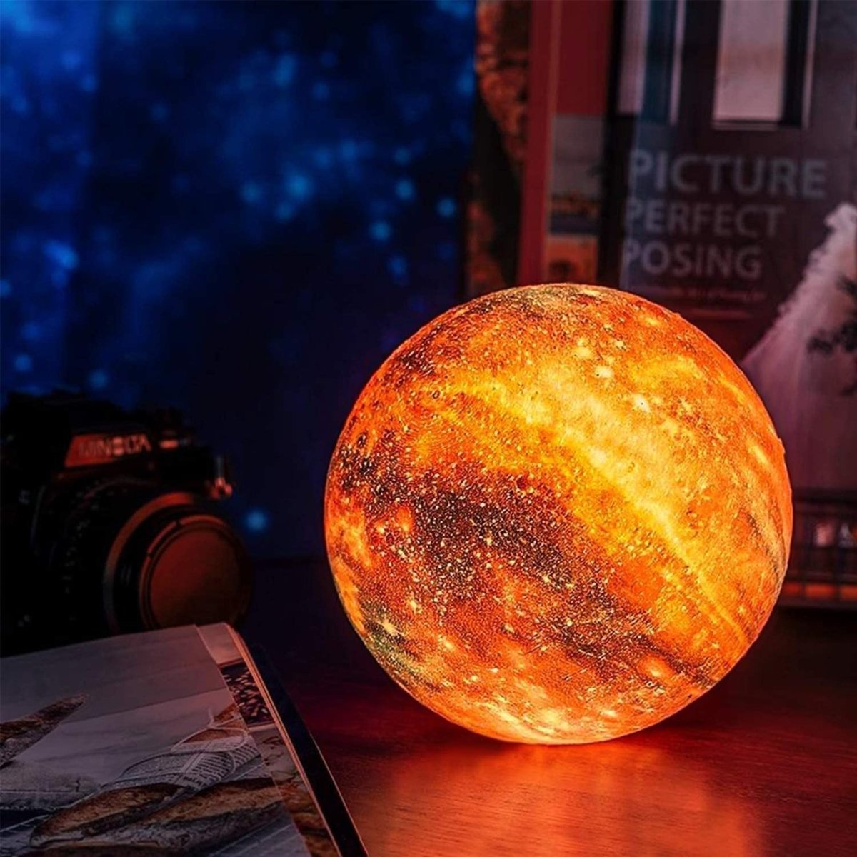Multicolor 3D Moon Lamp with Remote Control