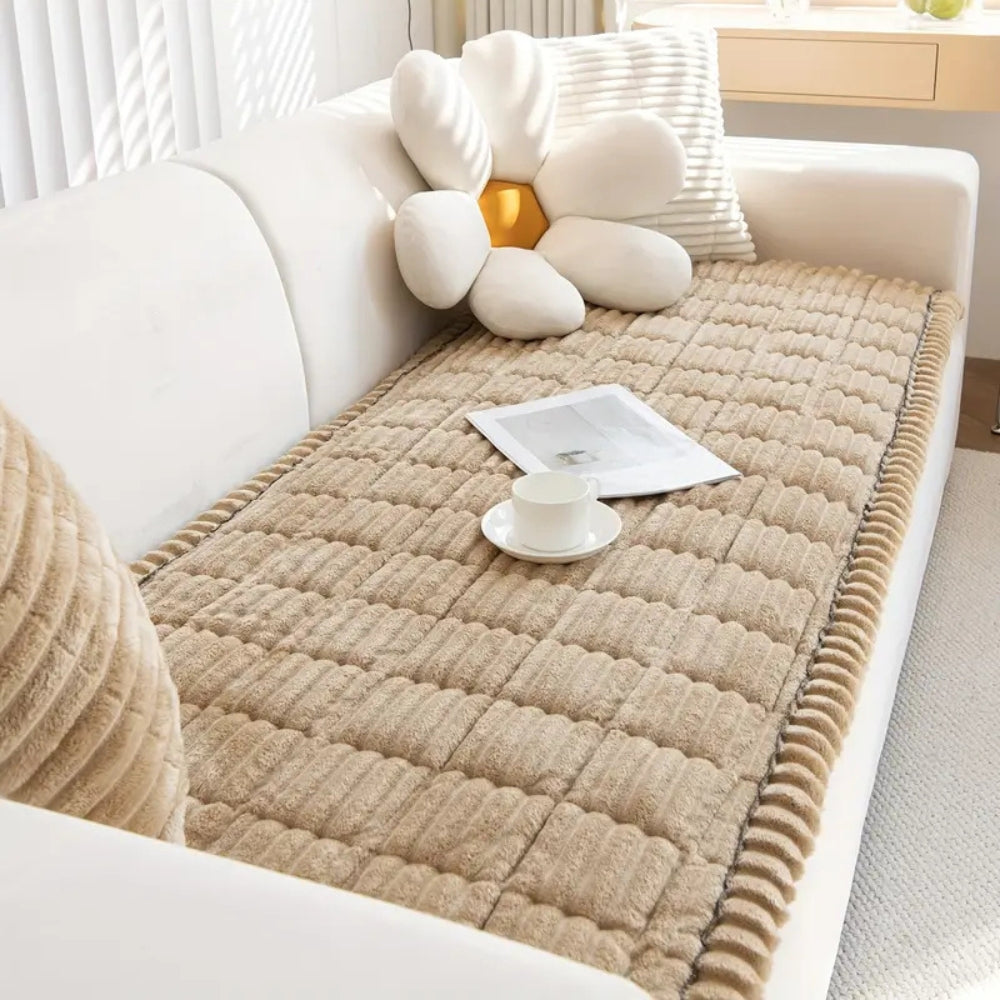 Quilted Flannel Sofa Protector with Non-Slip Design