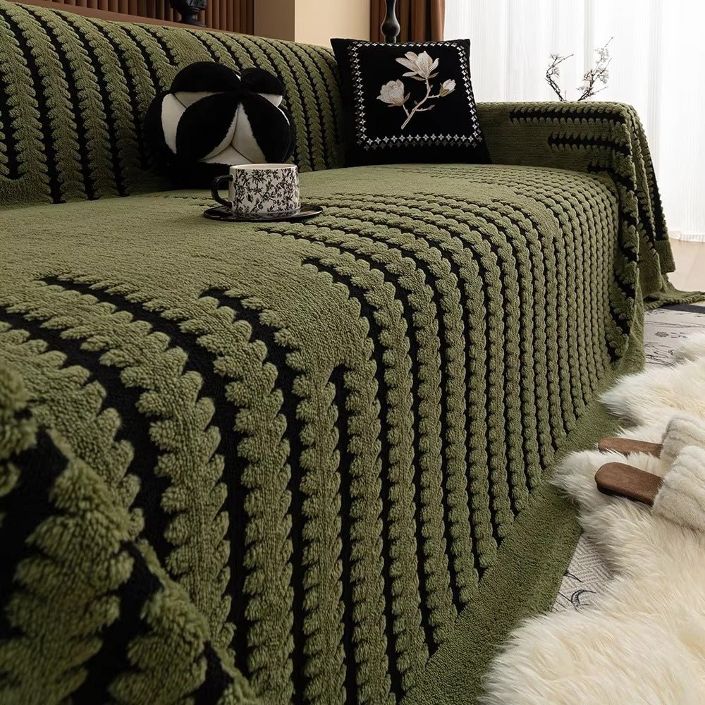 Plush Quilted Sofa Throw with Non-Slip Backing