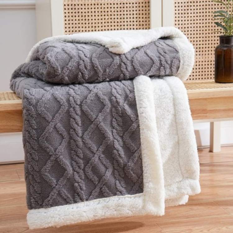 Weighted Sherpa Blanket for Stress Relief and Comfort