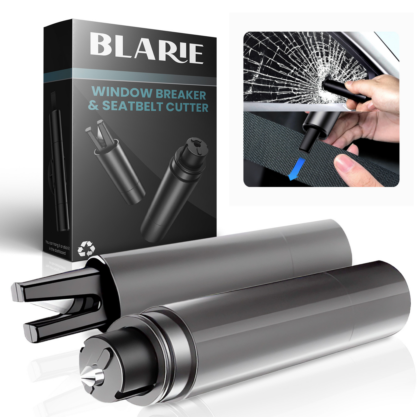 Car Emergency Tool with Window Breaker and Seatbelt Cutter
