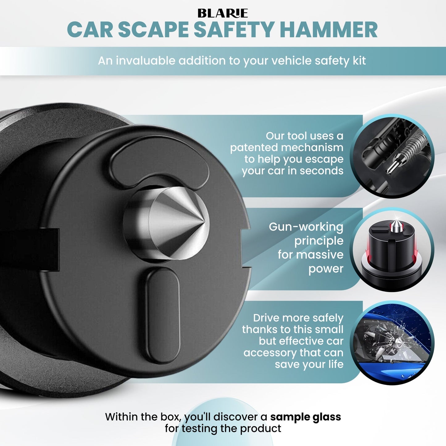 Car Emergency Tool with Window Breaker and Seatbelt Cutter