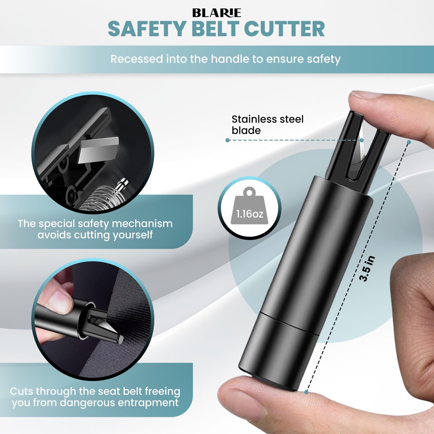 Car Emergency Tool with Window Breaker and Seatbelt Cutter