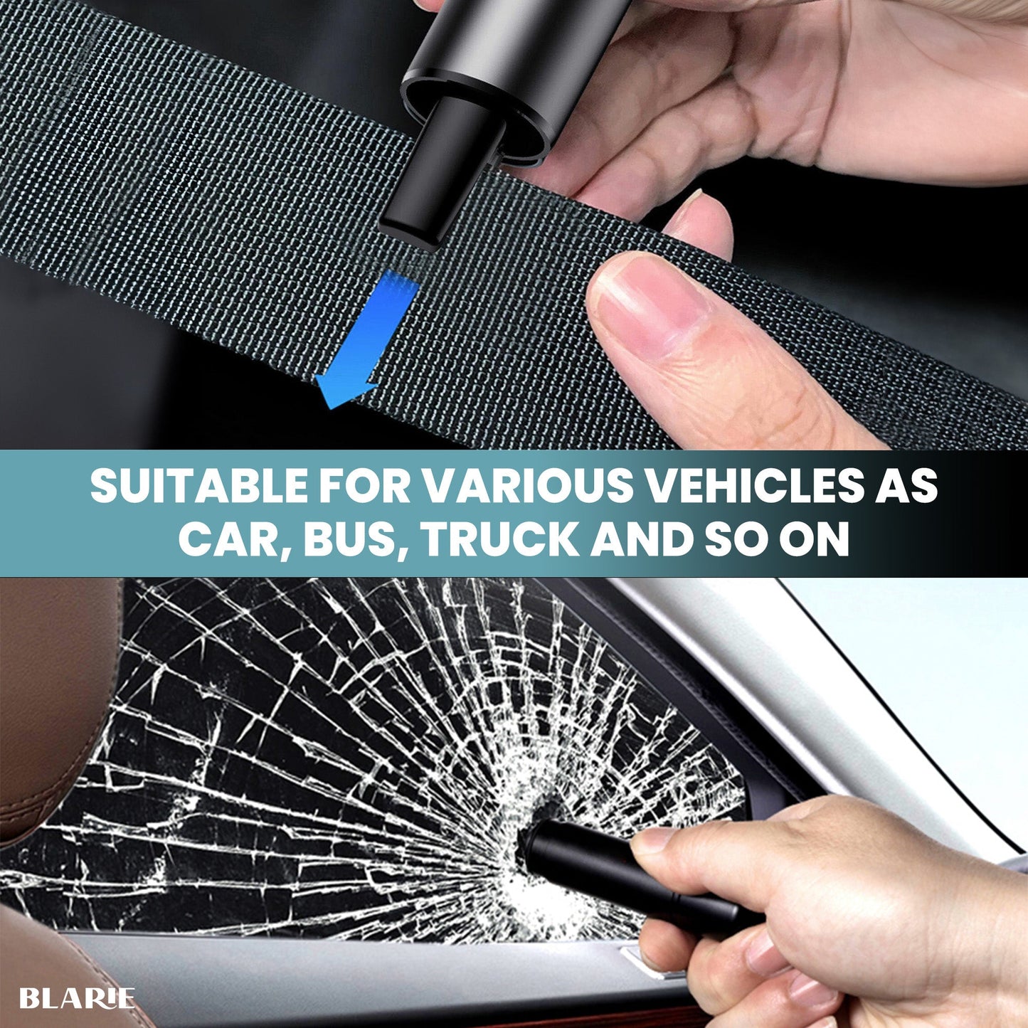 Car Emergency Tool with Window Breaker and Seatbelt Cutter