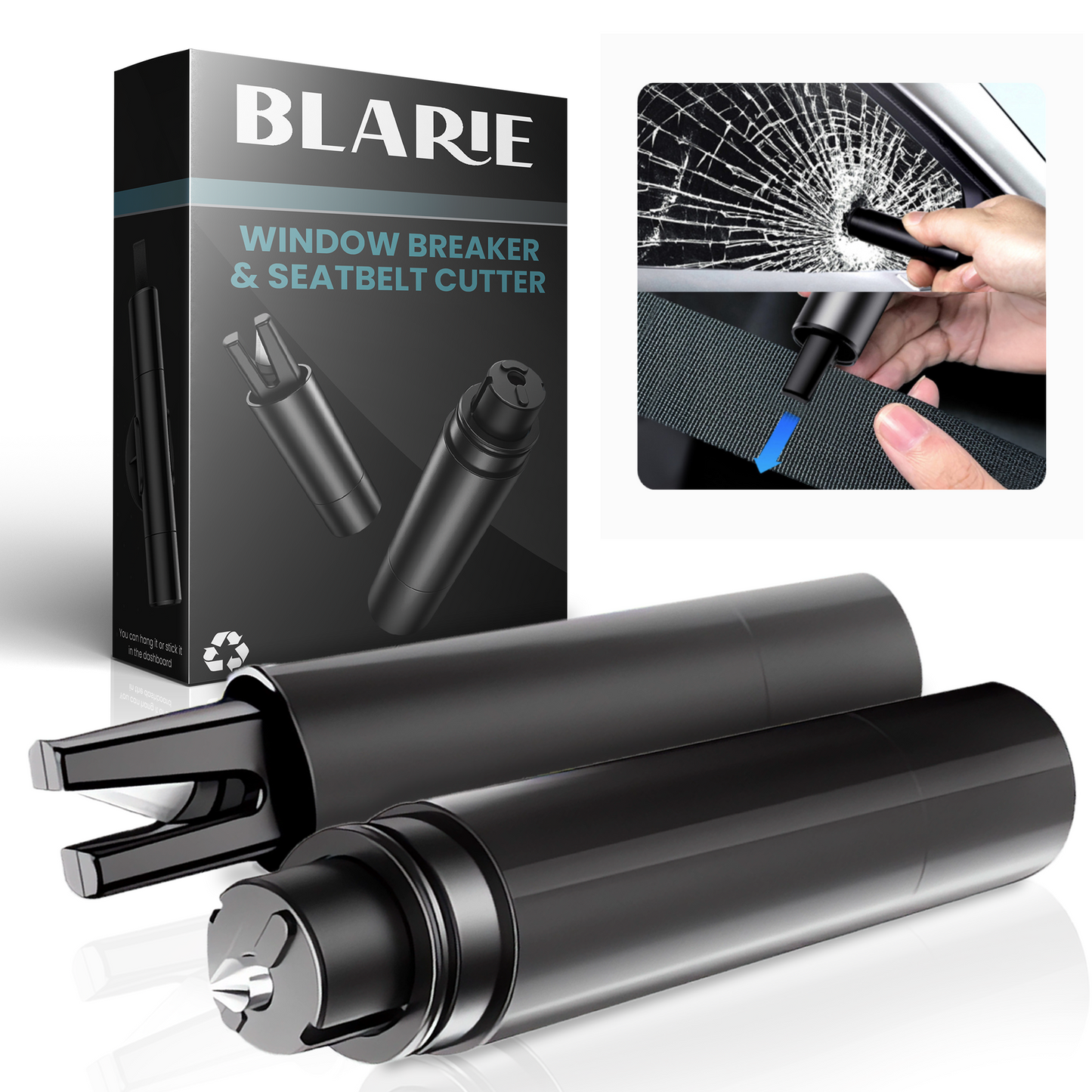 Car Emergency Tool with Window Breaker and Seatbelt Cutter
