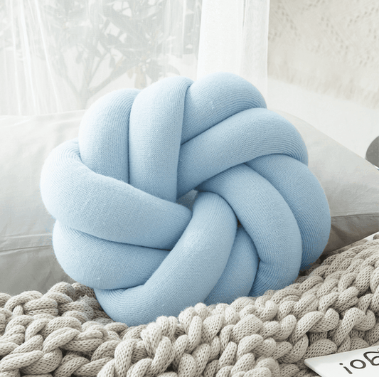 Cotton Knot Ball Pillow - Handmade Decorative Cushion
