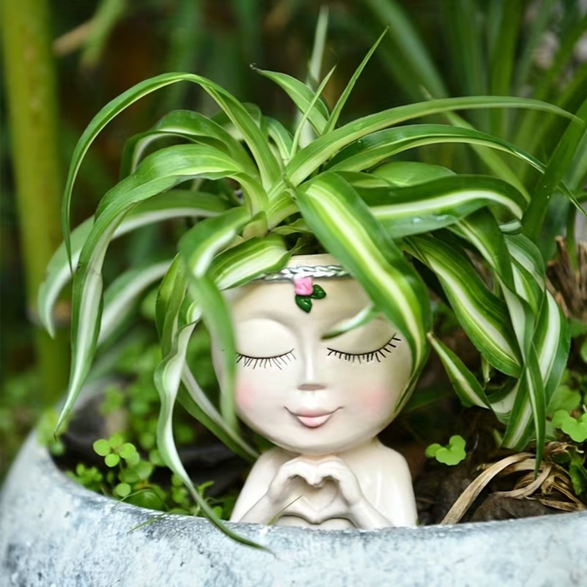 Creative Resin Face Vase for Succulents and Plants