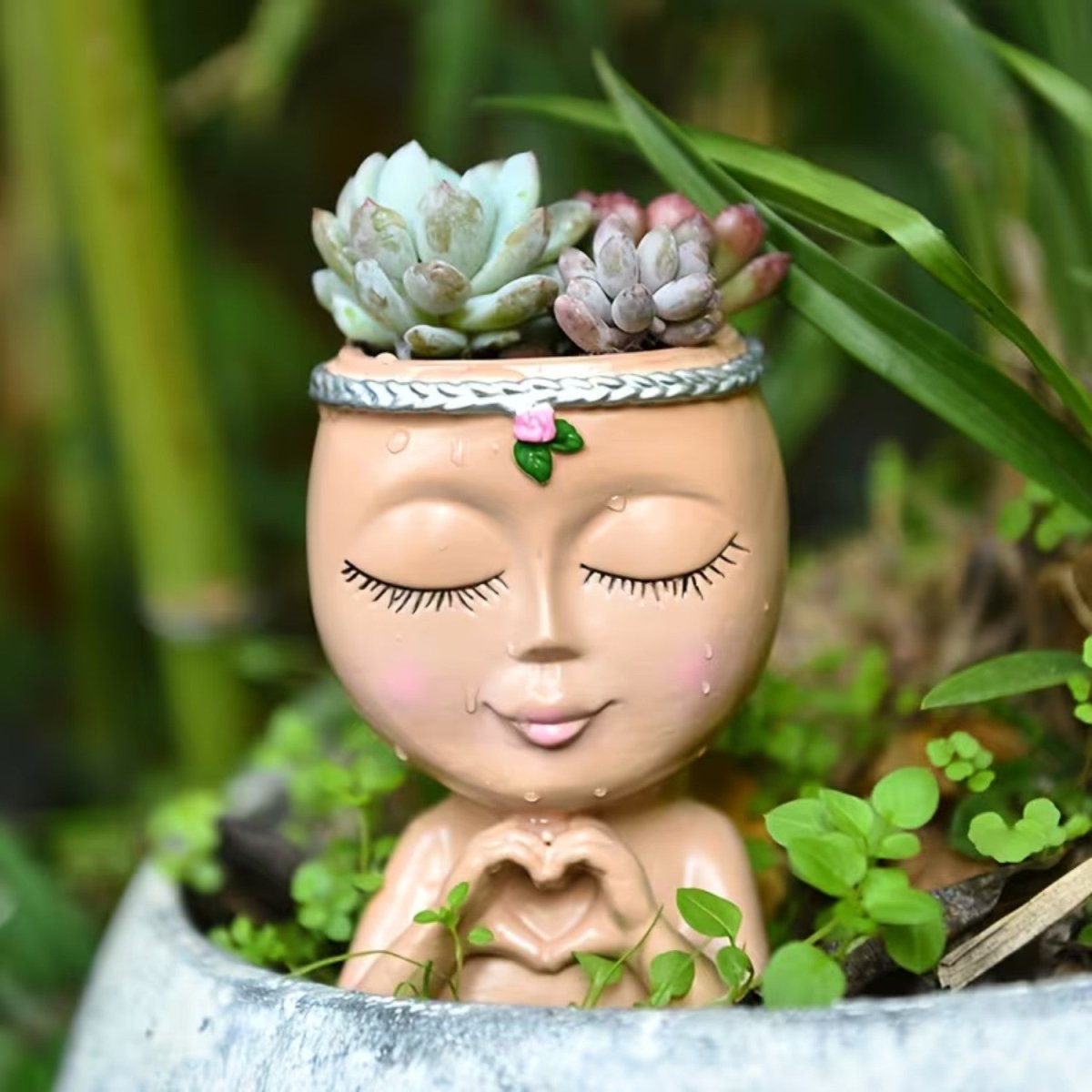 Creative Resin Face Vase for Succulents and Plants