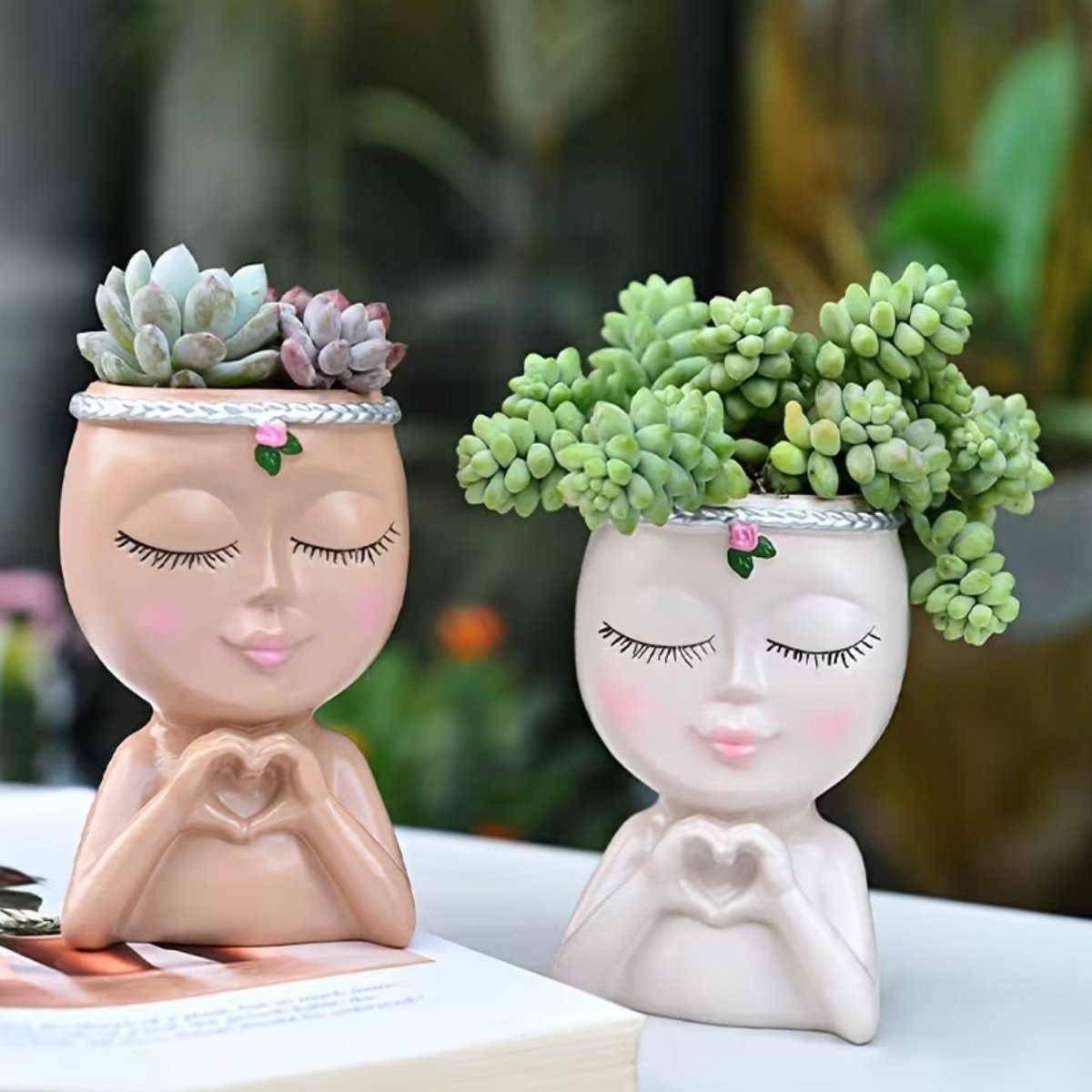 Creative Resin Face Vase for Succulents and Plants