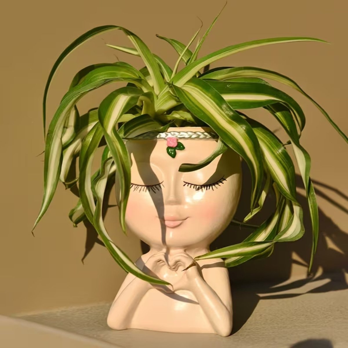 Creative Resin Face Vase for Succulents and Plants