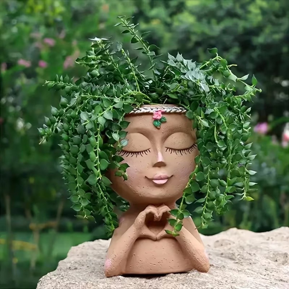 Creative Resin Face Vase for Succulents and Plants