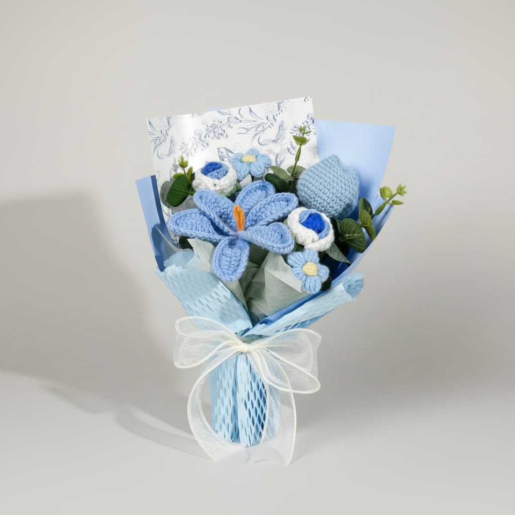Crochet Tulip Bouquet - Elegant Gift for Home Decor